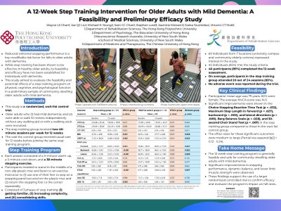 A 12-Week Step Training Intervention for Older Adults with Mild Dementia: A Feasibility and Preliminary Efficacy Study poster preview image