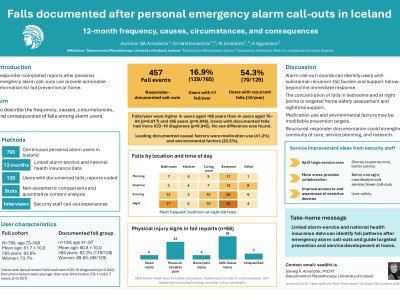 Falls documented after personal emergency alarm call-outs in Iceland: 12-month frequency, causes, circumstances and consequences poster preview image