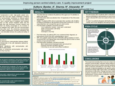 Improving person-centred elderly care- A quality improvement project poster preview image
