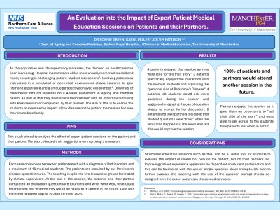 An evaluation into the impact of expert patient medical education sessions on both the patients and their partners. poster preview image