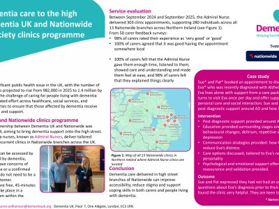 Taking dementia care to the high street: Dementia UK and Nationwide Building Society clinics programme poster preview image