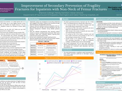 Improvement of Secondary Prevention of Fragility Fractures for Inpatients with Non-Neck of Femur Fractures  poster preview image