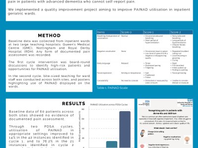 Improving the use of PAINAD on Geriatric wards – an agonising challenge poster preview image