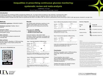 Systematic review of disparities in continuous glucose monitoring prescribing in older adults living with diabetes poster preview image