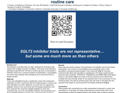 Comparing age, comorbidity and event rates between SGLT2 inhibitor trial participants and people treated in routine care poster preview image