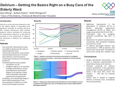 Delirium- Getting the Basics Right on a Busy Care of the Elderly Ward poster preview image