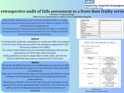 A retrospective audit of falls assessment in a front door frailty service  poster preview image