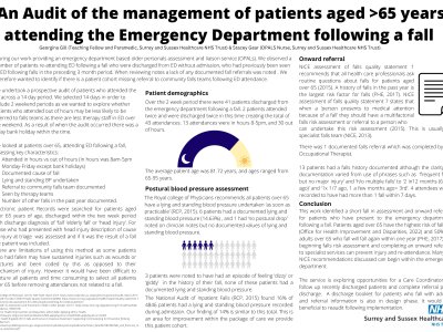 Perioperative geriatric review of surgical patients: compliance with NCEPOD standards at BHNFT and patient outcomes  poster preview image