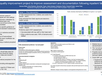 A quality improvement project to improve assessment and documentation following inpatient falls  poster preview image