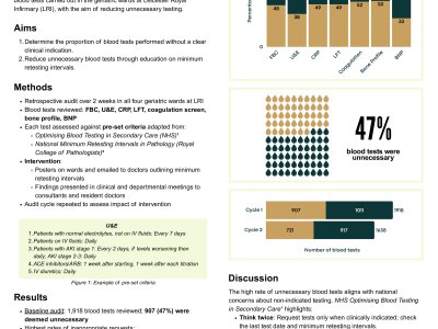 Rationalising Blood Tests in the Elderly: An Audit of Routine Blood Investigation Requests in Geriatric Wards poster preview image