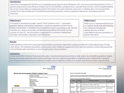  Implementation of a Structured DOAC Initiation Form to Improve Prescribing Safety in Older Adults poster preview image