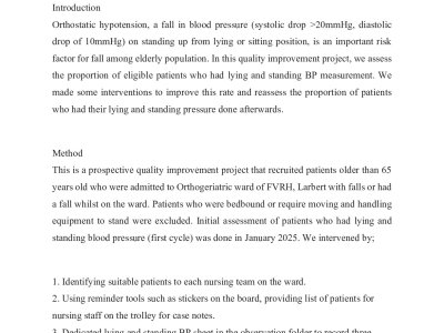 Improving Measurement of Lying and Standing Blood Pressure in Elderly Patients Presenting with Falls. poster preview image