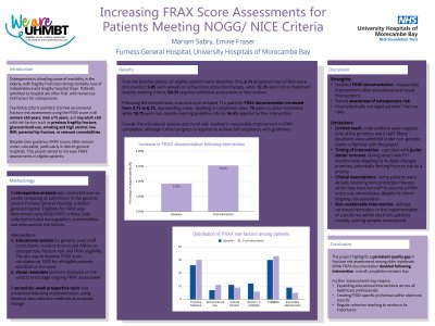 Increasing FRAX Score Assessments for Patients Meeting NOGG/ NICE Criteria poster preview image