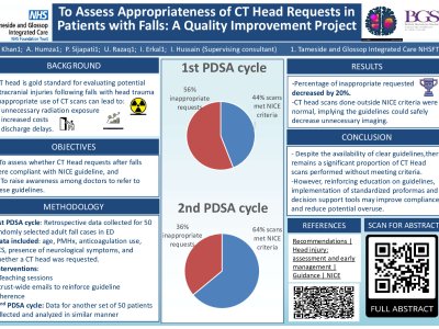 To assess appropriateness of CT Head Scan requests in Patients attending the hospital with Falls poster preview image