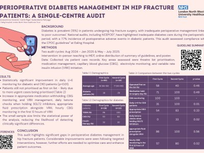 Perioperative Diabetes Management in Hip Fracture Patients: A Single-Centre Audit poster preview image