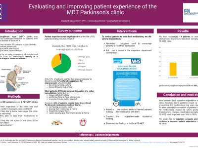 Evaluating and improving patient experience of the MDT Parkinson’s clinic poster preview image