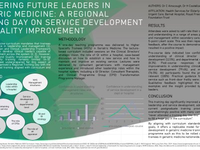 Empowering Future Leaders in Geriatric Medicine: A Regional Teaching Day on Service Development and Quality Improvement poster preview image