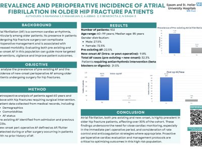 Prevalence and Perioperative Incidence of Atrial fibrillation in older Hip Fracture Patients poster preview image