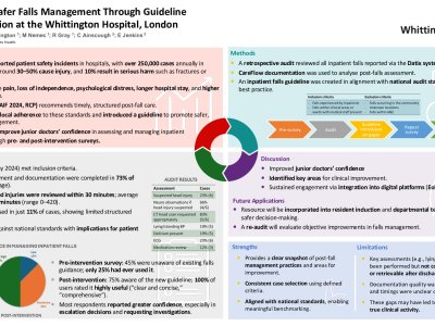 Supporting Safer Falls Management Through Guideline Implementation at the Whittington Hospital, London poster preview image