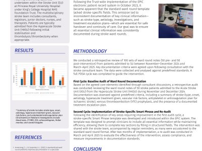 Quality Improvement Project : Enhancing Stroke Unit Ward Round Documentations in a Large District Hospital poster preview image