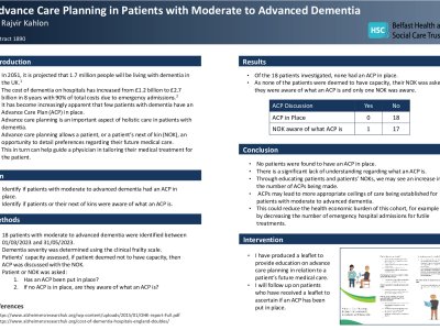 Advance Care Planning in Patients with Moderate to Advanced Dementia  poster preview image