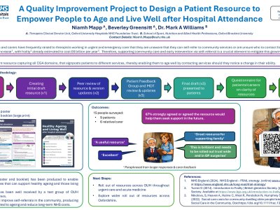 A Quality Improvement Project to Design a Patient Resource to Empower People to Age and Live Well after Hospital Attendance. poster preview image