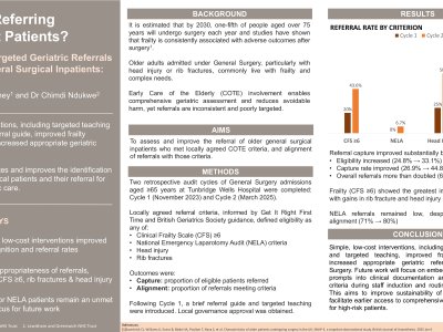 Are we referring the right patients? Aligning Care of the Elderly referrals for older surgical admissions: 2-cycle QIP poster preview image