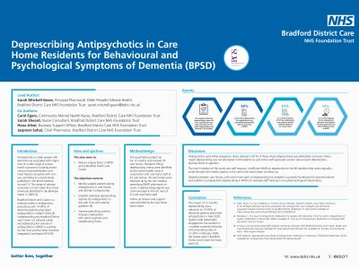 Deprescribing Antipsychotics in Care Home Residents for Behavioural and Psychological Symptoms of Dementia (BPSD) poster preview image