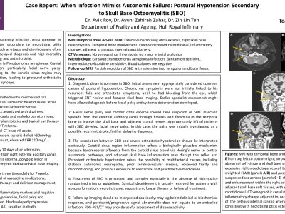 When infection mimics autonomic failure:Postural hypotension secondary to skull base osteomyelitis   poster preview image