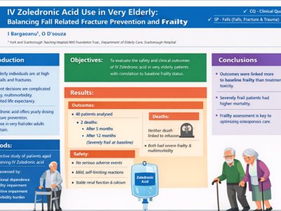Iv Zoledronic acid use in very elderly :balancing fall related fracture prevention and frailty poster preview image