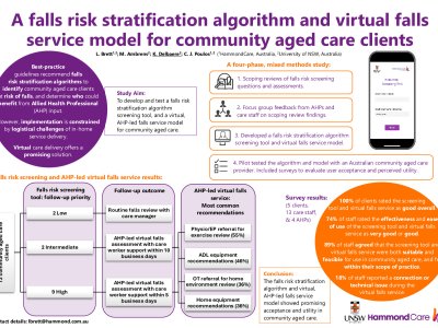 A falls risk stratification algorithm and virtual falls service model for community aged care clients poster preview image