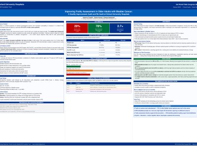 Improving Frailty Assessment in Older Adults with Bladder Cancer: A Quality Improvement Audit and Re-Audit at Oxford University Hospitals.  poster preview image
