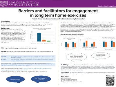 Barriers and Facilitators for engagement in long term home exercises poster preview image