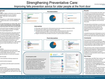 Strengthening Preventative Care: Improving falls prevention advice for older people at the front door poster preview image