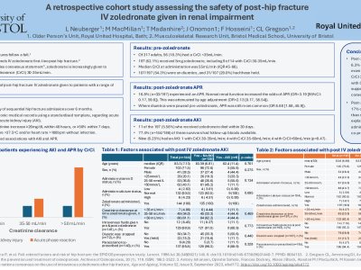 A retrospective cohort study assessing the safety of post-hip fracture IV zoledronate given in renal impairment poster preview image