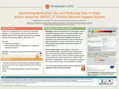 Optimizing Medication Use and Reducing Falls in Older Adults Using the ADFICE_IT Clinical Decision Support System poster preview image