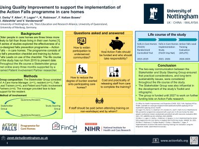 Using Quality Improvement to support the implementation of the Action Falls programme in care homes poster preview image