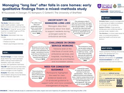 Managing “long lies” after falls in care homes: early qualitative findings from a mixed-methods study poster preview image