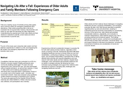 Navigating Life After a Fall: Experiences of Older Adults and Family Members Following Emergency Care  poster preview image