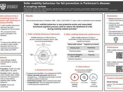 Safer mobility behaviour for fall prevention in Parkinson’s disease: A scoping review poster preview image
