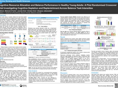 Cognitive Resource Allocation and Balance Performance in Healthy Young Adults: A Pilot Randomised Crossover Trial Investigating Cognitive Depletion and Replenishment Across Balance Task Intensities poster preview image