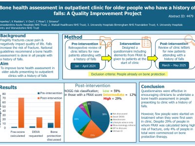 Bone health assessment in outpatient clinic for older people who have a history of falls: A Quality Improvement Project poster preview image