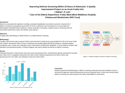 Improving Delirium Screening Within 24 Hours of Admission: A Quality Improvement Project on an Acute Frailty Unit poster preview image