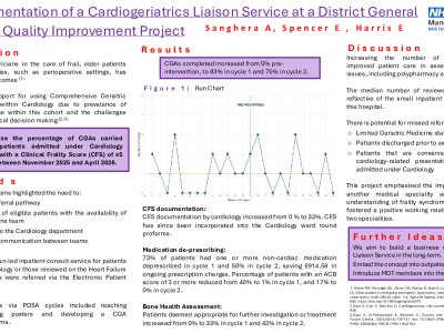 The implementation of a Cardiogeriatrics Liaison Service at a District General Hospital: a Quality Improvement Project poster preview image
