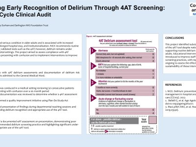 Improving Early Recognition of Delirium Through 4AT Screening: A Single-Cycle Clinical Audit poster preview image