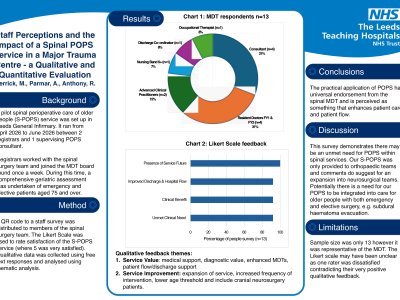 Staff Perceptions and Impact of a Spinal POPS Service in a Major Trauma Centre - a Qualitative and Quantitative Evaluation. poster preview image