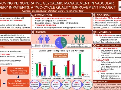 Improving Perioperative Glycaemic Management in Vascular Surgery Inpatients: A Two-Cycle Quality Improvement Project poster preview image