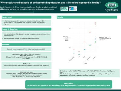 Who receives a diagnosis of orthostatic hypotension and is it underdiagnosed in patients with frailty? poster preview image
