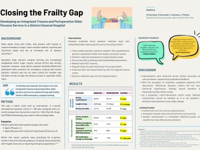 Closing the Frailty Gap: Developing an Integrated Trauma and Perioperative Older Persons Service in a District General Hospital poster preview image