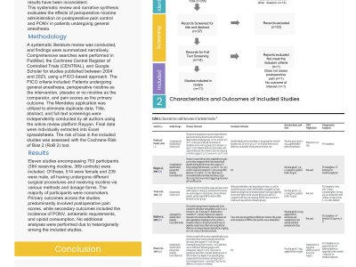 Perioperative Nicotine for Postoperative Pain and Nausea: A Systematic Review with Clinical and Methodological Insights poster preview image